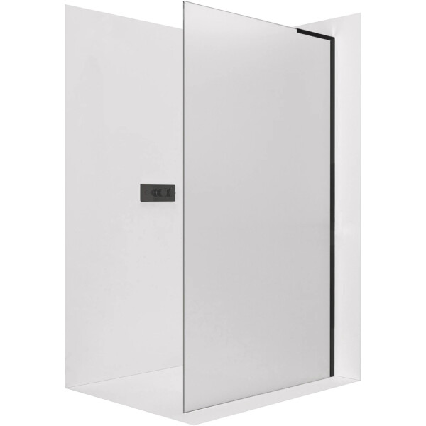 CERANO - Sprchová zástena Walk-in Onyx L-pravá vzpera - 8 mm - čierna matná, mliečne sklo - 160x200 CER-8050BD954