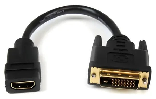 StarTech HDMI na DVI-D adaptér čierna / Adaptér / 1920 x 1200 px / 20 cm (HDDVIFM8IN)