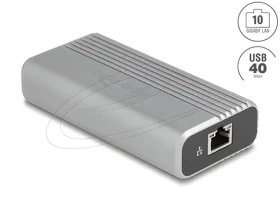 DeLock USB-C 40 Gbps / Sieťový adaptér / 10 Gigabit Ethernet RJ45 / USB4 Gen 3x2 / VLAN (64349)