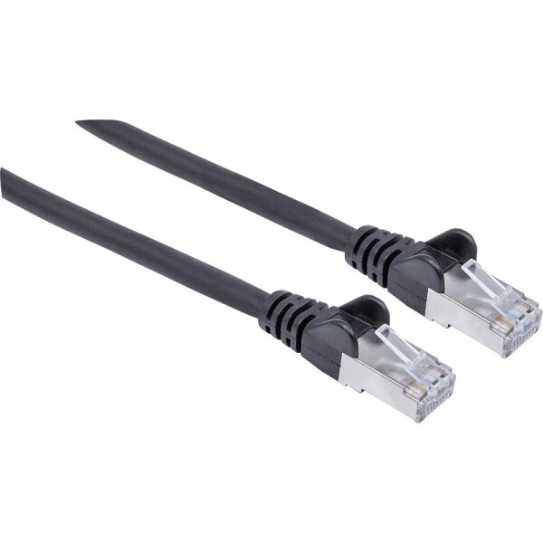 Intellinet 318778 RJ45 sieťové káble, prepojovacie káble CAT 6A S/FTP 1.50 m čierna fóliové tienenie, tienenie pletivom, bez halogénov 1 ks; 318778