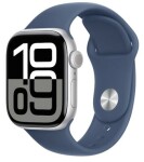 Apple Watch Series 10 GPS 42mm Strieborné hliníkové telo - Denimový športový remienok (M/L) / 150-200 mm (MWWC3)