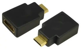 LogiLink Adaptér mini HDMI (M) - HDMI (F) čierna / Adaptér / 8,16 Gbit/s / pozlátené konektory (AH0009)
