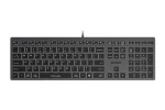 A4Tech FX60 (Biele podsvietenie) šedá / Drôtová klávesnica / membránová / USB-A / Podsvietenie / CZ layout (FX60-W-GY)