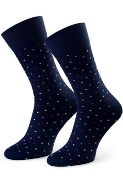 Ponožky k obleku - so vzorom 056 TMAVĚ MODRÁ 45-47