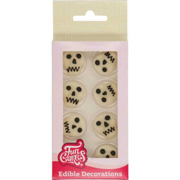 Cukrové ozdoby lebky 8 ks - FunCakes - FunCakes