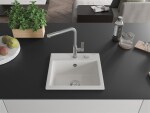 MEXEN/S MEXEN/S - Milo granitový drez 1-miska vrátane batérie Flora, biela 6505-20-670401-06