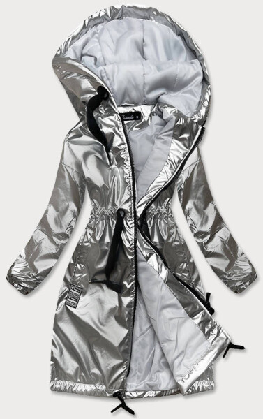 Stříbrná dámská bunda pro přechodné období (741ART) Barva: odcienie szarości, Velikost: