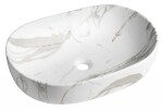 SAPHO - CALEO keramické umývadlo na dosku 60x42cm, bianco carrara CA590BC