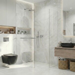 CERANO - Sprchová zástena Walk-in Crystal TL/P - 8 mm - bezvzperový systém + polička/držiak na uteráky - chróm, transparentné sklo - 160x160x200 CER-8050BD6330
