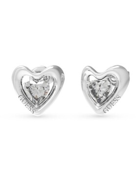 Guess Nádherné oceľové náušnice Srdiečka Beloved JUBE05024JWRHT/U