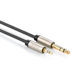 Ugreen AV127 10630 audio TRS kábel 5 m - šedá / mini jack 3,5 mm / jack 6,35 mm (UGR548GRY)