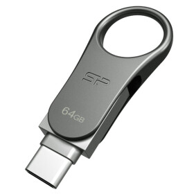 Silicon Power Mobile C80 / Duálny USB flash disk / 64GB / USB-C / USB 3.0 / kovový (SP064GBUC3C80V1S)