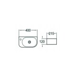 MEXEN - Viera umývadlo na dosku prawa 40 x 21, čierna mat 21274085R