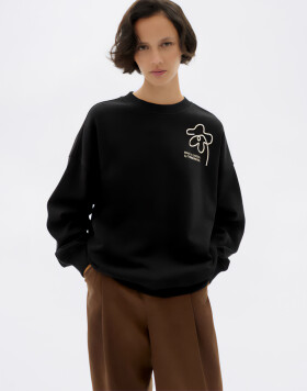 Thinking MU Flower Rope Black Jimena Sweatshirt BLACK XS