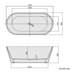 POLYSAN - AZRA voľne stojaca vaňa 170x80x58cm, biela 68631
