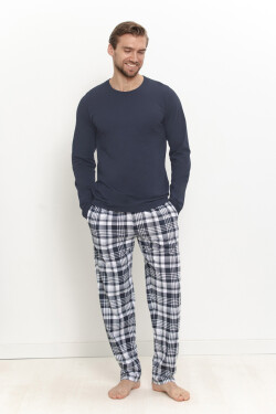 3664 Pánske dlhé pyžamo DANTE M–2XL tmavě modrá XL