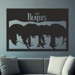 Veselá Stena Samolepka The Beatles Farba: hnědá, Veľkosť: 40 x 28 cm