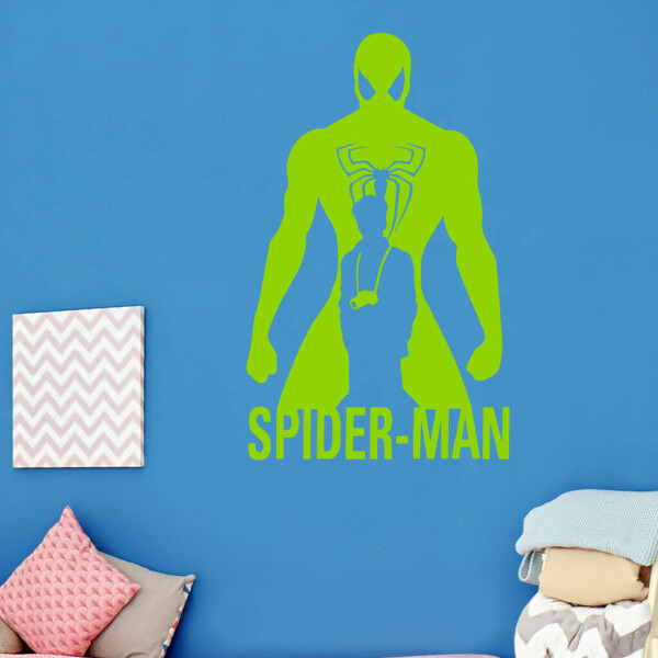 Veselá Stena Samolepka Spiderman silueta Farba: zelená, Veľkosť: 80 x 49 cm