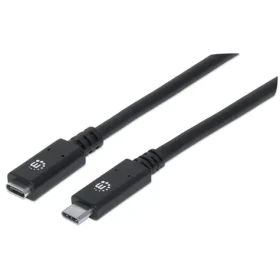 Manhattan USB-C predlžovací kábel čierna / Predlžovací kábel / USB-C - USB-C / USB 3.2 Gen 2, 10 Gbit/s / 0,5 m (355230)