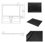 BESCO - Obdĺžniková sprchová vanička AXIM - STONE EFFECT - Farba - Stone efect, Rozmer A - 120 cm, Rozmer B - 80 cm VANKAXIM1280S