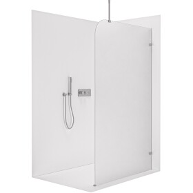 CERANO - Sprchová zástena Walk-in Orbis Top Round - Pravá - 8 mm - guľatá vzpera - chróm, mliečne sklo - 110x200 CER-999967