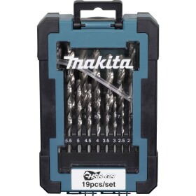 Makita D-78352 sada špirálových vrtákov do kovu, 1 mm, 1.5 mm, 2 mm, 2.5 mm, 3 mm, 3.5 mm, 4 mm, 4.5 mm, 5 mm, 5.5 mm, 6 mm, 6.5 mm, 7 mm, 8 mm, 8.5 mm, 9 mm,; D-78352