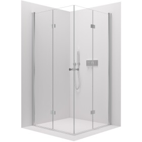 CERANO - Sprchovací kút Volpe Duo Ľ/P - 6 mm - chróm, transparentné sklo - 70x80x190 - zalamovacie CER-368249