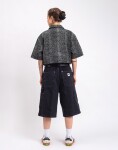 Carhartt WIP W' Snake Nixon Double Knee Short Snake Camo, Black heavy stone wash M