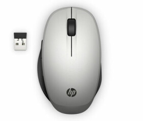 HP 300 strieborná / bezdrôtová myš / optická / až 3600 dpi / USB / Bluetooth (6CR72AA#ABB)