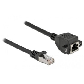Delock 86998 RJ45 sieťové káble, prepojovacie káble CAT 6A S/FTP 0.25 m čierna tienený 1 ks; 86998