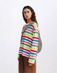 Thinking MU Emily Multicolor Striped Long Sleeve T-Shirt STRIPES S