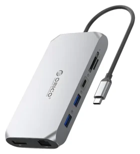 Orico USB-C hub 12v1 / USB-C hub / PD 100W / 2x HDMI 4K 60Hz / DP 4K 60Hz / microSD/SD (ORICO-XCR-X33-GY-BP)