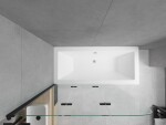 MEXEN/S - Cube obdĺžniková vaňa 180 x 80 cm s panelom + vaňová zástena 120, transparent, čierna 550518080X9012037000