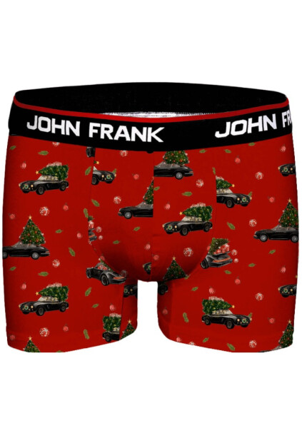 Pánske boxerky John Frank JFBD53-CH-XMAS CAR M Červená