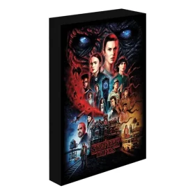 Pyramíd Stranger Things / Svietiaci LED obraz / 30x40 cm / 3x AA batérie (WDCL12580EPM)