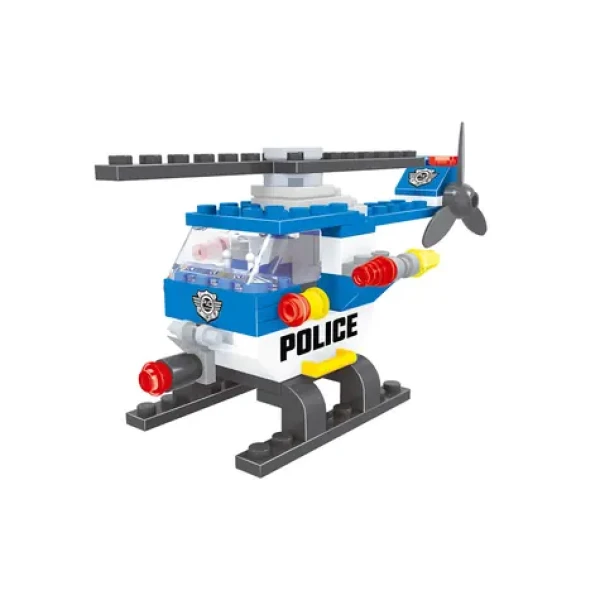BLOXO 259874 Kompatibilná stavebnica polícia helikoptéra 68 ks