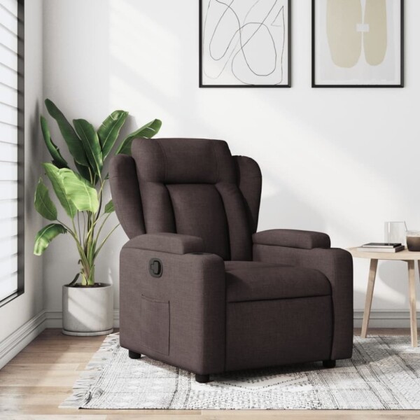 VidaXL vidaXL Fotel rozkładany, tmavoHnedý, obity tkaniną