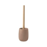 Spirella Sven WC kefa s matne cappuccino polyresinovou nádobou / bambus / 35 x 10 cm