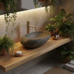 REA - Umývadlo na dosku Roxy A 49x31 tmavo šedá REA-U6649