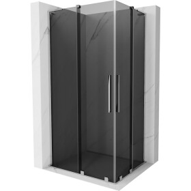 MEXEN/S - Velar L Duo sprchovací kút, posuvné dvere 90 x 80, grafit, chróm 871-090-080-02-43-01