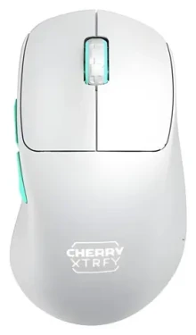 Cherry Xtrfy M64 Wireless biela/tyrkysová / Bezdrôtová herná myš / optická / 26000 DPI / 2.4 GHz / 53 g (CX-M64W-WHITE)