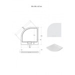 BESCO - Štvrťkruhová sprchová vanička AXIM - Rozmer A - 90, Rozmer B - 90 VANKAXIM90BBR55