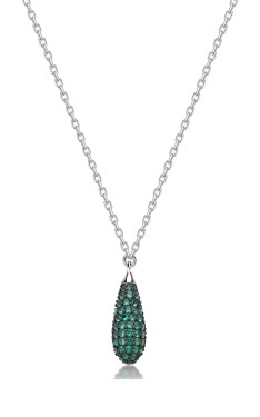 Brosway Strieborný náhrdelník so zirkónmi Tear Drop Life Green Fancy FLG118
