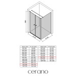 CERANO - Sprchovací kút Antelo L - Ľ/P - 6 mm - chróm, transparentné sklo - 112x80 - otočný CER-666667