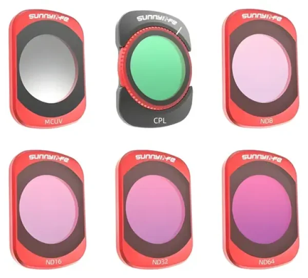 Sunnylife Sada filtrov pre DJI OSMO Pocket 4 a Pocket 3 / Sada filtrov / MCUV, CPL, ND8, ND16, ND32, ND64 / 6 ks (OP4-FI225)