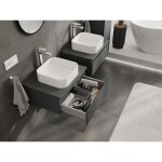 MEXEN/S - Orio kúpeľňová skrinka pod umývadlo 60 cm s doskou, 1 šuplík, grafit mat 91A10-06023-1-BFC66