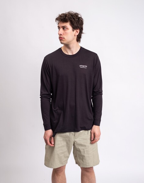 Patagonia M's L/S Capilene® Cool Merino Blend Graphic Shirt Heritage Header: Black M