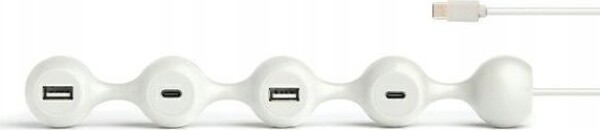 Lexon Lexon Peas Hub C Adapter Hub 2xUSB + 2xUSB-C white/white LD150W