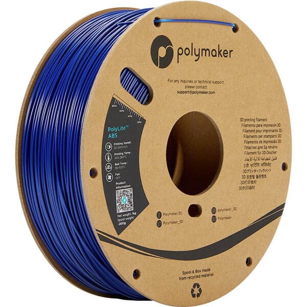 Polymaker PE01007 PolyLite vlákno pre 3D tlačiarne ABS plast Bez zápachu 1.75 mm 1000 g modrá 1 ks; PE01007