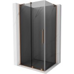 MEXEN/S - Velar L sprchovací kút, posuvné dvere 90 x 120, grafit, meď kartáčovaná 871-090-120-43-65